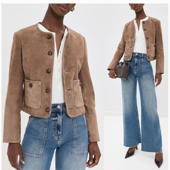 Veronica Beard Andrea Tailored Suede Jacket - Picture 3 of 4